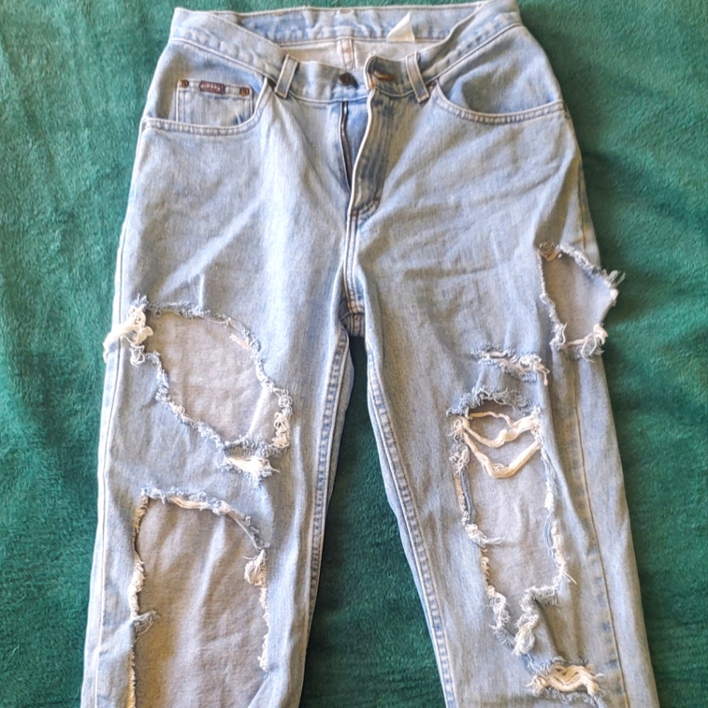 Torn mom jeans